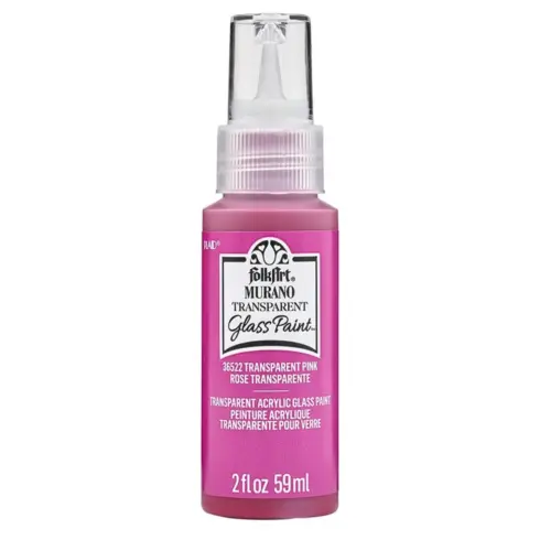 Folkart Murano Glass Paint Transparent Pink – Lasimaali 59ml