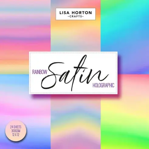 Lisa Horton Crafts Rainbow Satin Holographic hologrammikartonki 30 x 30 cm