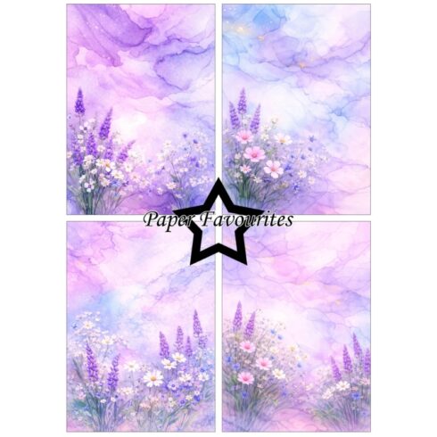 Paper Favourites Alcohol Ink Lavender Sky Garden paperilajitelma A5 2