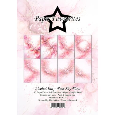Paper Favourites Alcohol Ink Rosé Sky Flow paperilajitelma A5