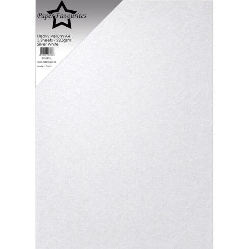 Paper Favourites – Silver White Heavy Vellum kuultopaperi A4 220 gsm (5 kpl)