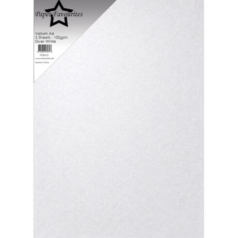 Paper Favourites Silver White Vellum kuultopaperi A4 100 gsm (5 kpl)