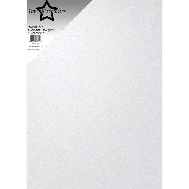 Paper Favourites Silver White Vellum kuultopaperi A4 100 gsm (5 kpl)