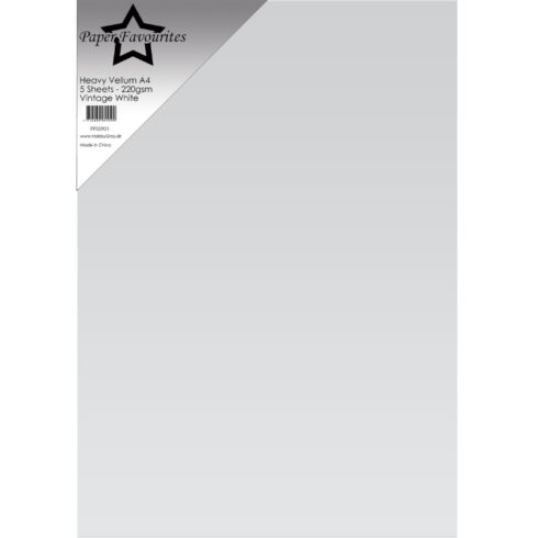 Paper Favourites Vintage White Heavy Vellum kuultopaperi A4 220 gsm (5 kpl)