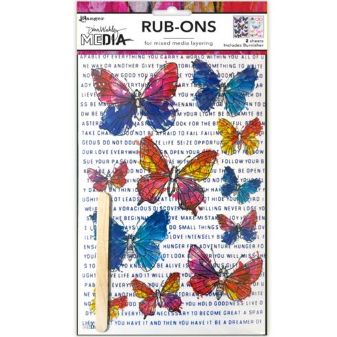 Ranger Dina Wakley MEdia Flutters Rub-Ons siirtokuvat (2 kpl)
