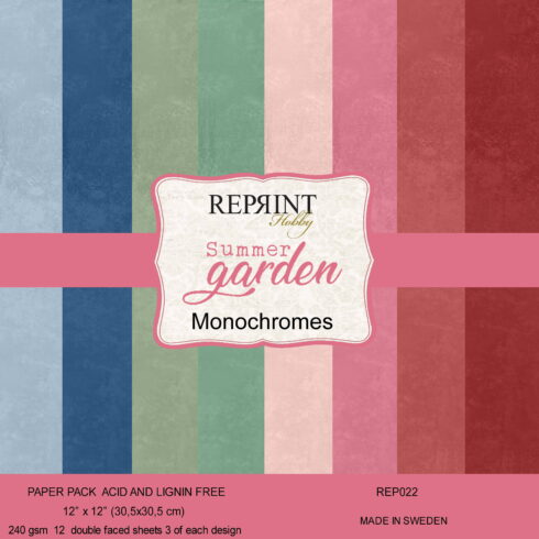 Reprint – Summer Garden Monochromes paperilajitelma 30 x 30 cm