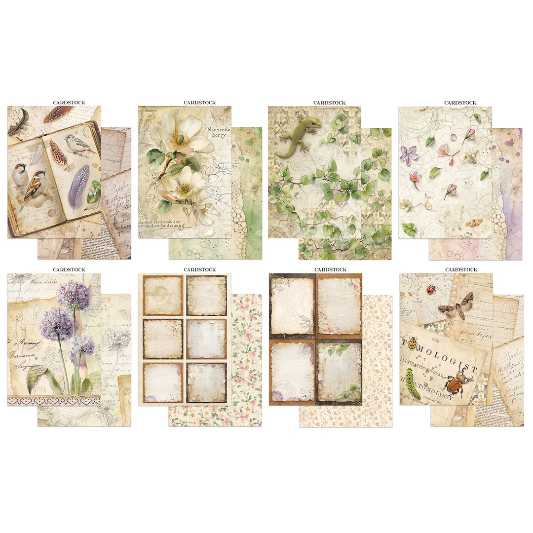 Stamperia – All Around Junk Journal Focus Points Backgrounds, Cut-Outs lehtiö (16 kpl) A5 - Image 3