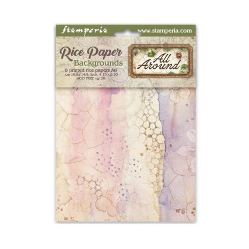 Stamperia All Around Mini Rice Paper Backgrounds riisipaperi (8 kpl) A6