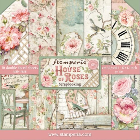 Stamperia House of Roses paperilajitelma 30 x 30 cm