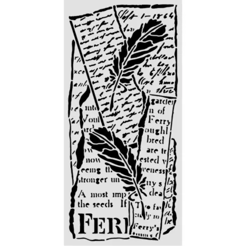 Stamperia – All Around Letter and Feathers sapluuna 12 x 25 cm