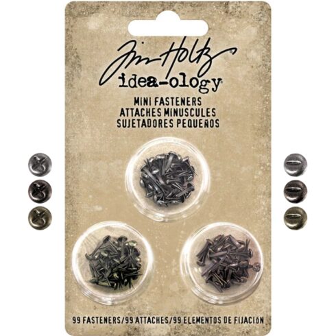 Tim Holtz Idea-Ology Mini Fasteners Brads – Haaraniitit miniruuvit 2-3mm (99 kpl)