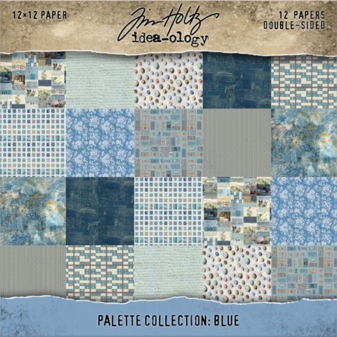 Tim Holtz Idea-ology Palette Collection Blue paperilajitelma 30 x 30 cm