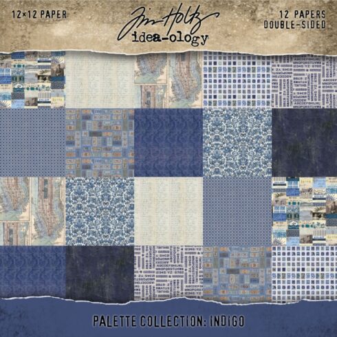 Tim Holtz Idea-ology Palette Collection Indigo paperilajitelma 30 x 30 cm