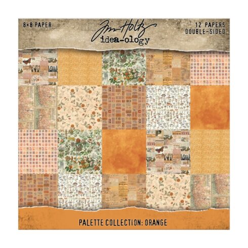 Tim Holtz Idea-ology – Palette Collection Orange paperilajitelma 20 x 20 cm