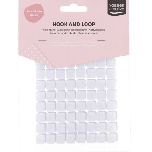 Vaessen Creative – Hook & Loop Stickers neliö tarrapalat 10mm (64 kpl)