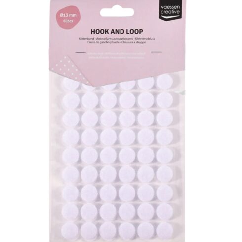 Vaessen Creative – Hook & Loop pyöreät tarrapalat 13mm (60 kpl)