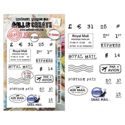 AALL & Create Stamp Post & Ink Postal Bits leimaisinsetti A7