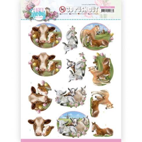 Amy Design 3D-arkki Enjoy Spring Farm Animals