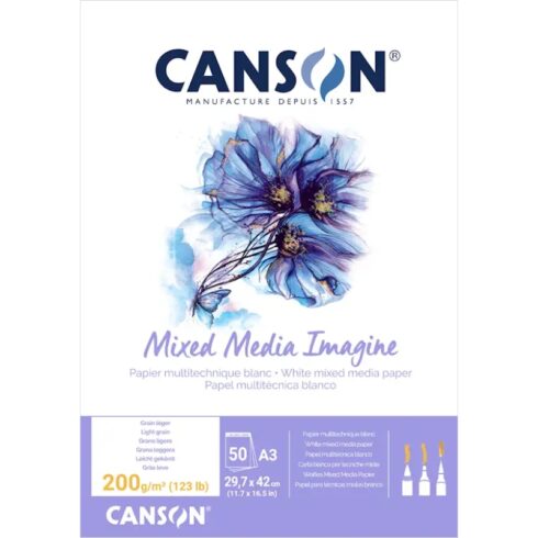 Canson Imagine Mixed Media Paper monitekniikka vesiväripaperi A4 200g (50 kpl)