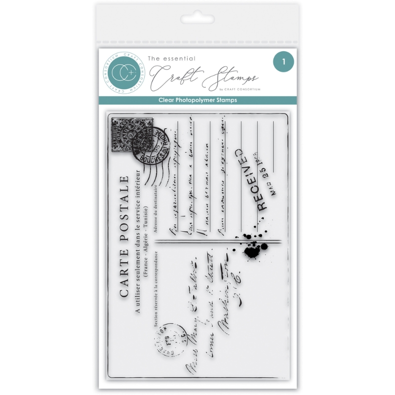 Craft Consortium Clear StampsOld Postcard leimasin