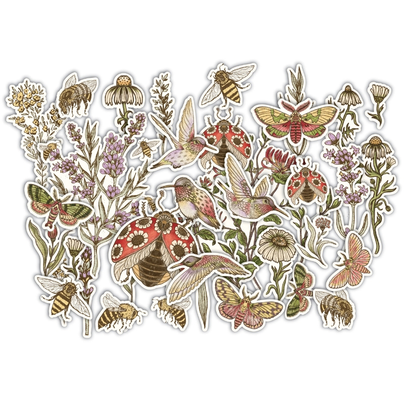 Craft Consortium – Vintage Summer Chipboard Ephemera kartonkikuvat (42 kpl) - Image 2