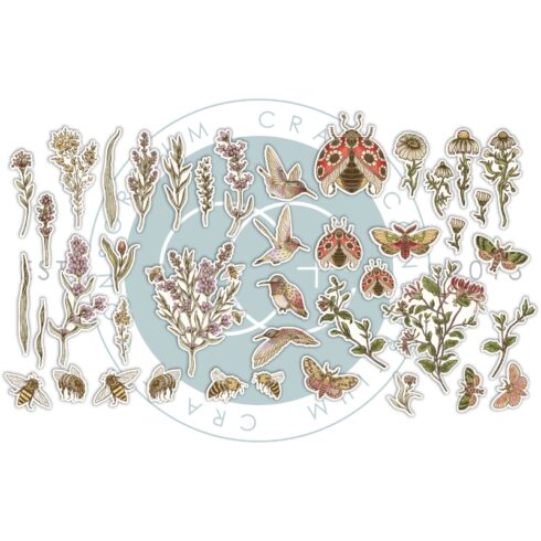 Craft Consortium Vintage Summer Chipboard Ephemera kartonkikuvat 42 kpl 2