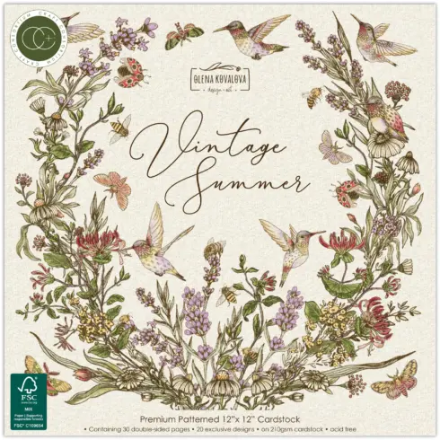 Craft Consortium Vintage Summer paperilehtiö 30 x 30 cm