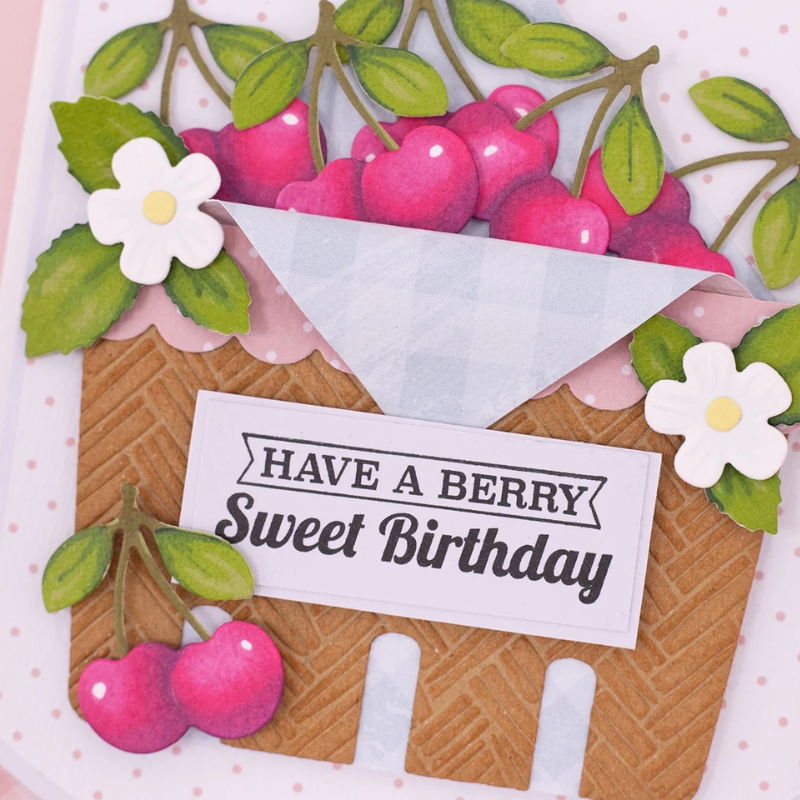 Crafter’s Companion Stencil and Die stanssi ja sapluuna – Berry Bliss BERRY BASKET - Image 4