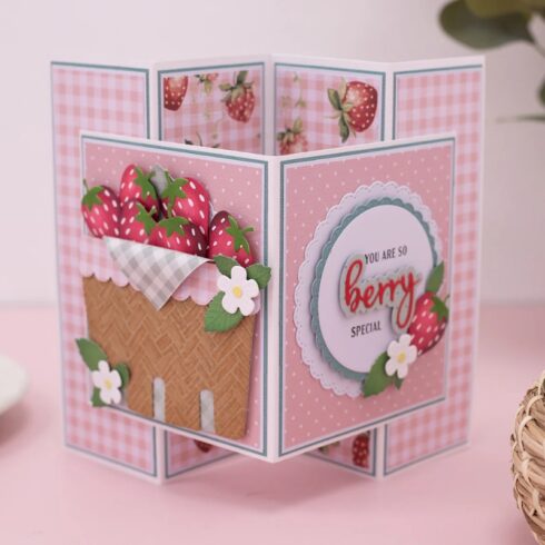 Crafters Companion 2D kohokuviointikansio Berry Bliss WOVEN BASKET 3