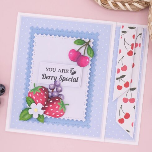 Crafters Companion 3D kohokuviointikansio Berry Bliss CHERRIES 1