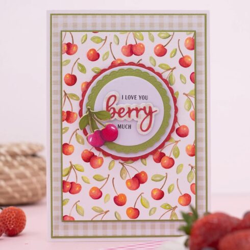 Crafters Companion 3D kohokuviointikansio Berry Bliss CHERRIES 3