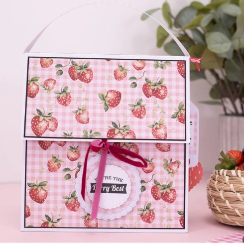 Crafters Companion Berry Bliss Linen Paper Pad lehtio pellavatekstuuri 30 x 30 cm 3