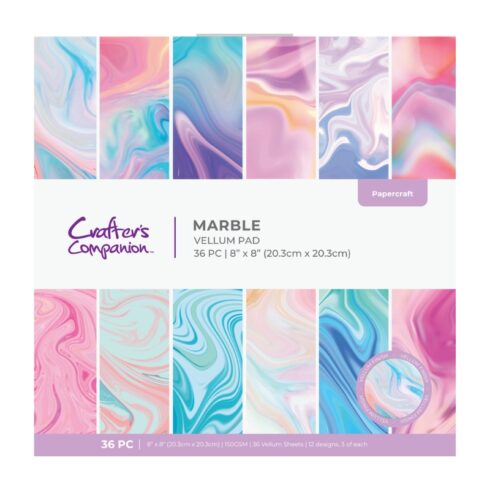 Crafter’s Companion – Marble Vellum kuultopaperi (marmori) 20 x 20 cm
