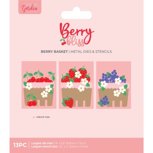 Crafter’s Companion Stencil and Die stanssi ja sapluuna Berry Bliss BERRY BASKET