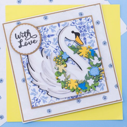 Crafters Companion stanssi Wildwood Whimsy ELEGANT SWAN 1