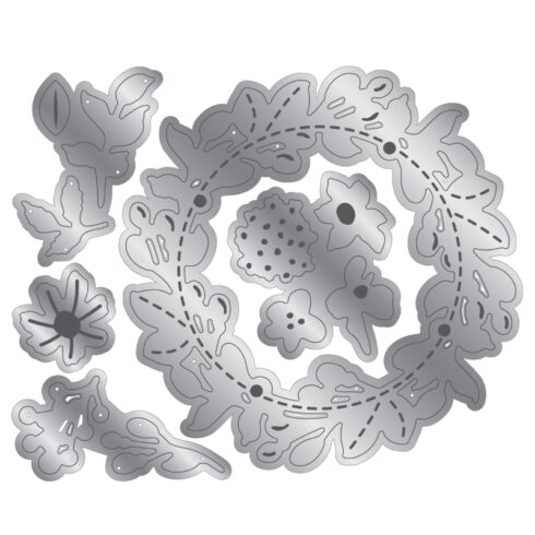 Crafters Companion stanssi Wildwood Whimsy FOLIAGE WREATH 2