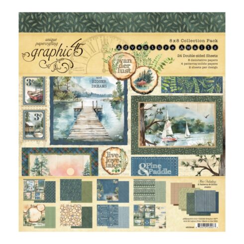 Graphic 45 Adventure Awaits Collection Pack paperilajitelma 20 x 20 cm