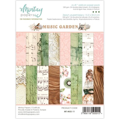 Mintay Papers Add-On Paper Pad Music Garden paperilehtiö A5