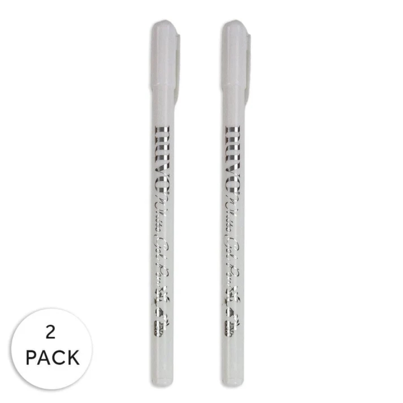 Nuvo Gel Pens White (Ball-Point) geelikynät valkoinen 1mm (2 kpl)