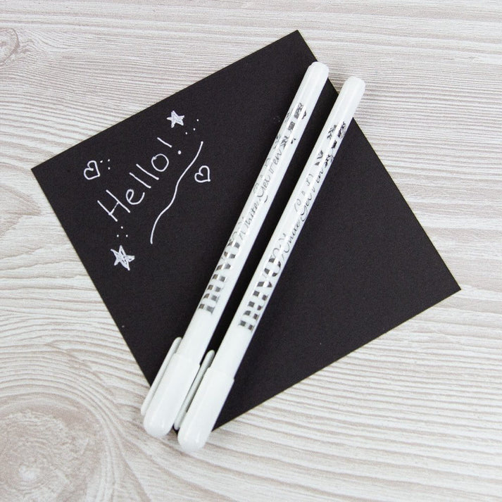 Nuvo Gel Pens White (Ball-Point) – geelikynät valkoinen 1mm (2 kpl) - Image 2