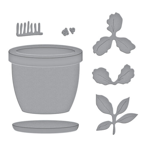 Spellbinders AZALEA AND GARDEN POT WITH LADYBUGS 1