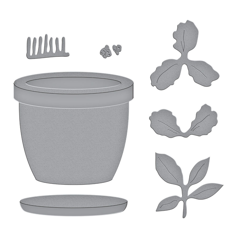 Spellbinders stanssi – AZALEA AND GARDEN POT WITH LADYBUGS - Image 6
