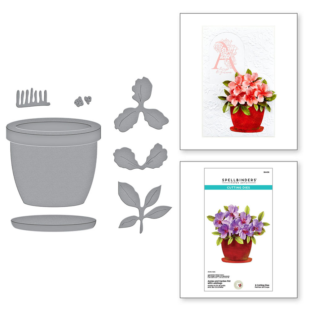 Spellbinders stanssi – AZALEA AND GARDEN POT WITH LADYBUGS - Image 7