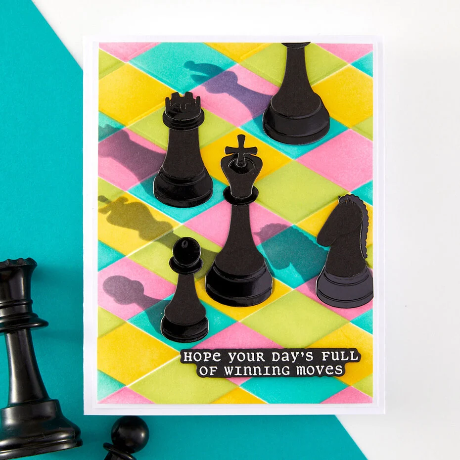 Spellbinders – Checkmate Layered Harlequin sapluunat - Image 2