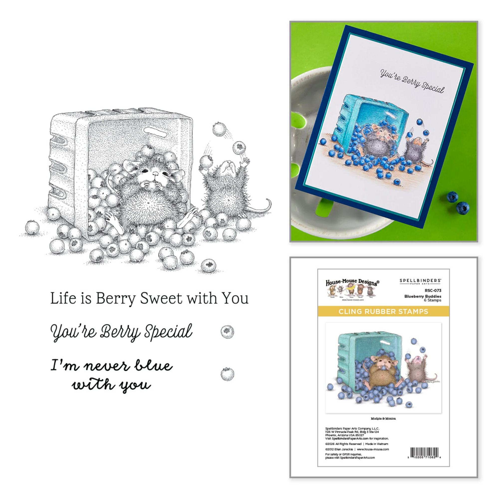 Spellbinders Rubber Stamp – Blueberry Buddies leimasinsetti - Image 5