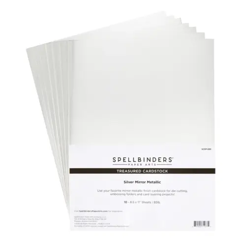 Spellbinders Treasured Cardstock – Silver Mirror Metallic peilikartonki