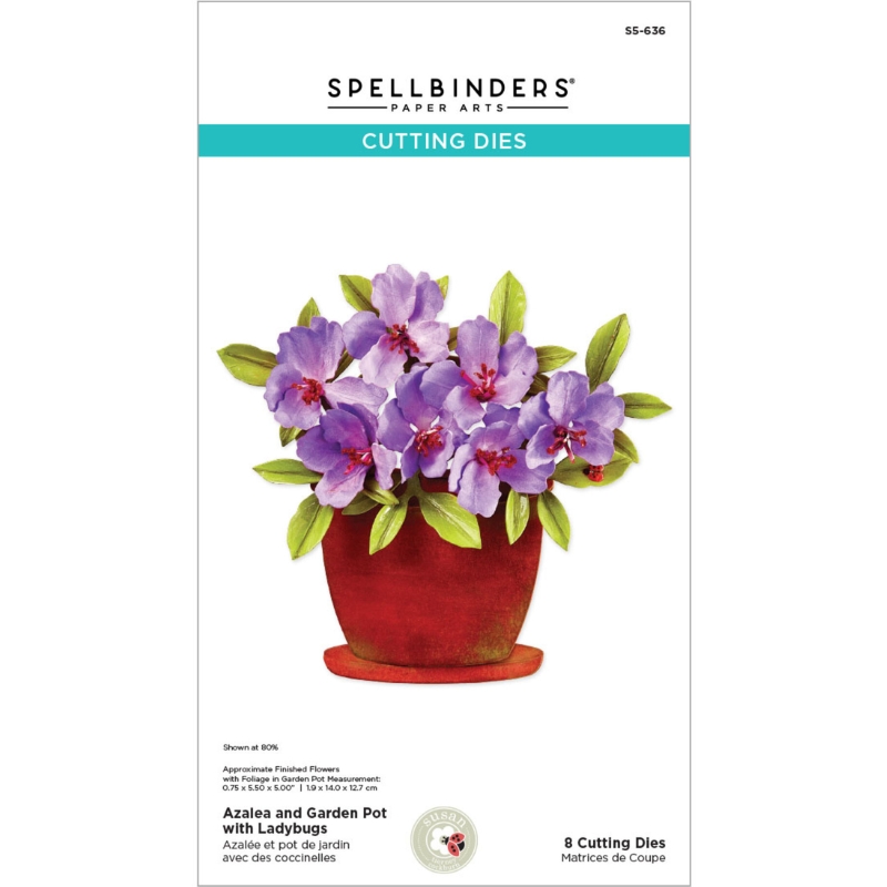 Spellbinders stanssi – AZALEA AND GARDEN POT WITH LADYBUGS