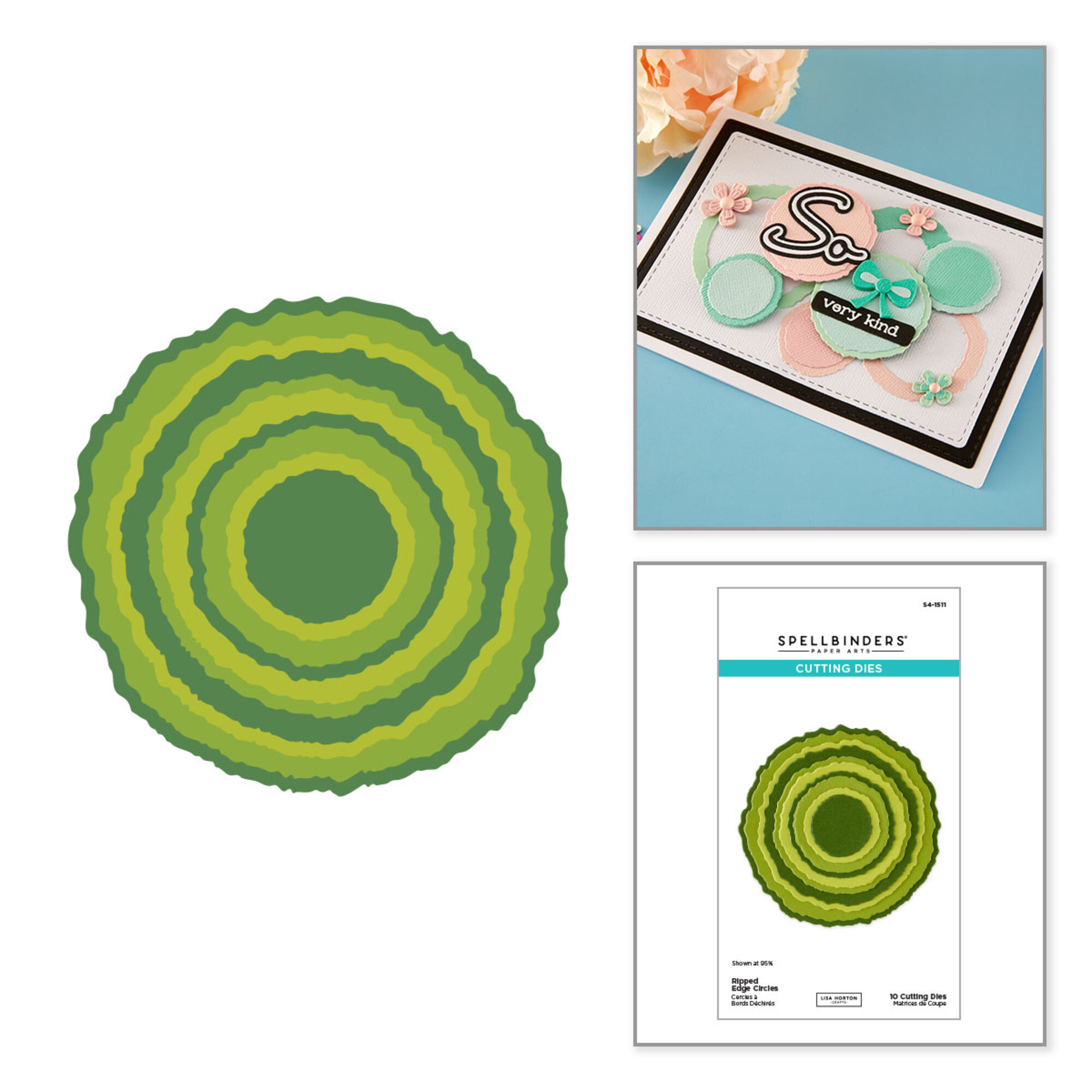 Spellbinders stanssi – Summertime RIPPED EDGE CIRCLES - Bild 3