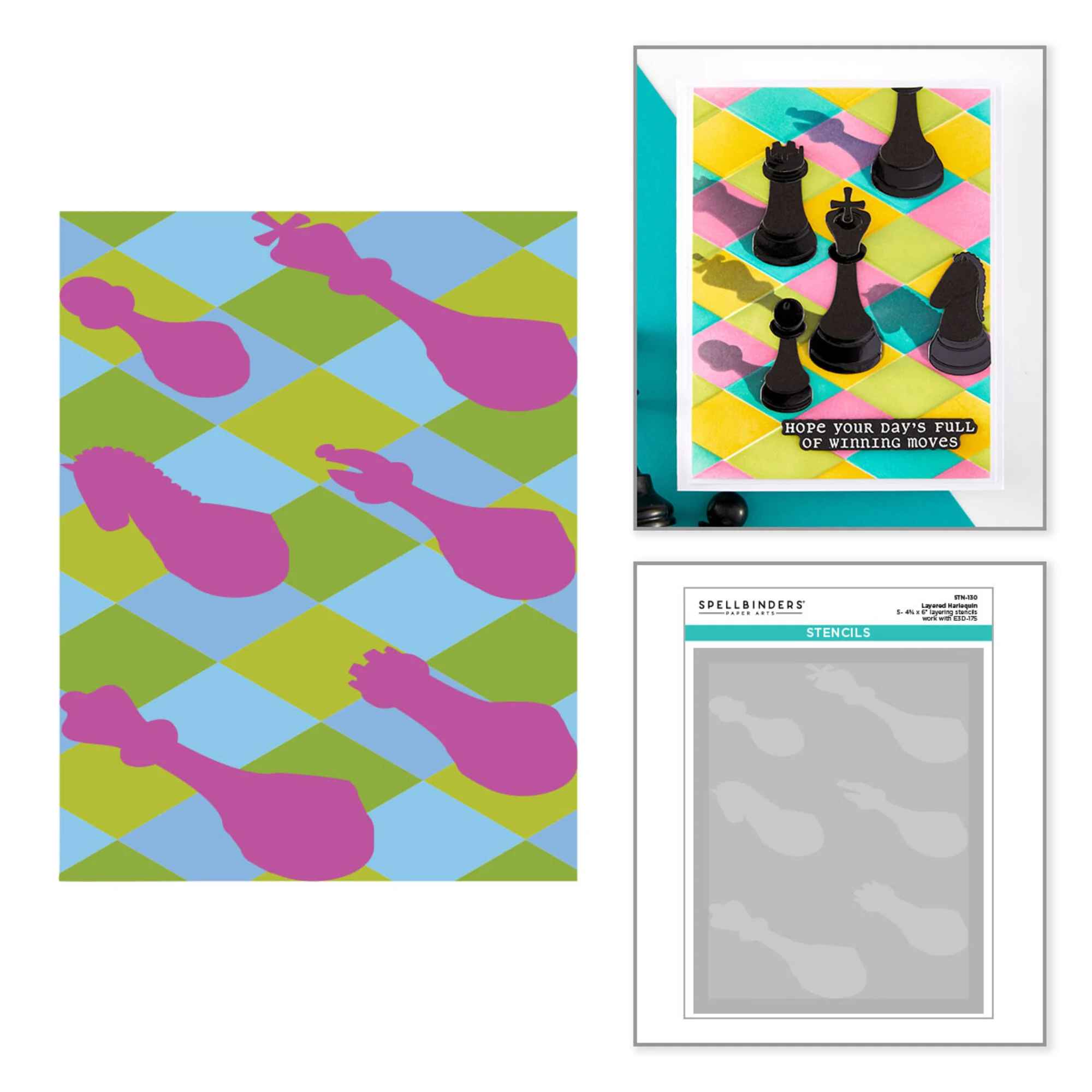 Spellbinders – Checkmate Layered Harlequin sapluunat