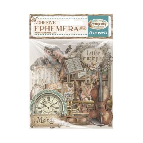 Stamperia Ephemera Symphony leikekuvat liimataustalla (35 kpl)